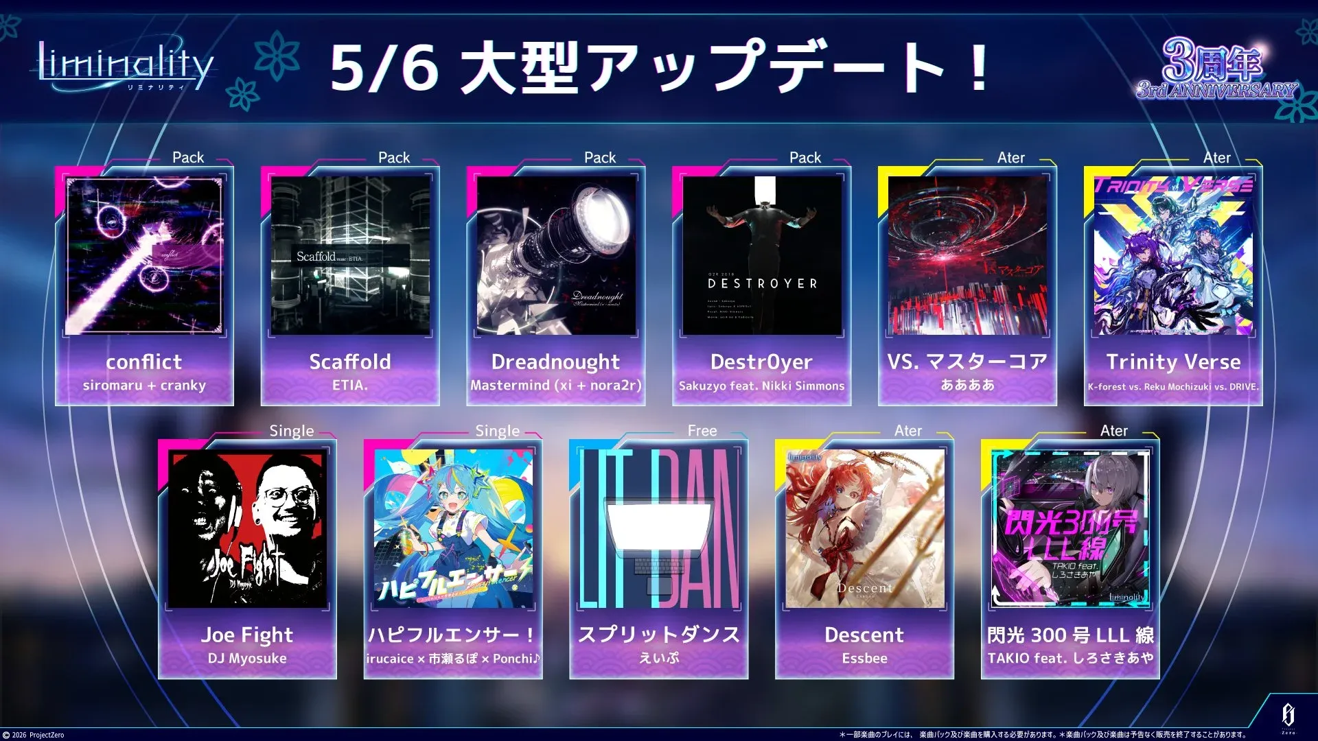 3周年記念アップデート